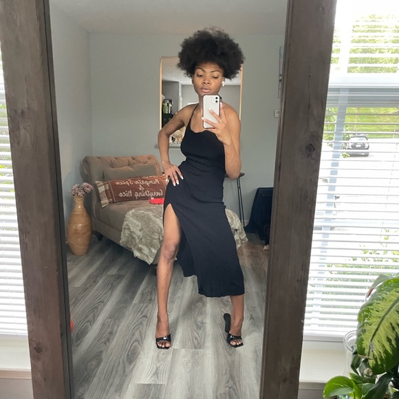 Black Sleeveless Backless Side Split Maxi Dress - Picture 1 of 16